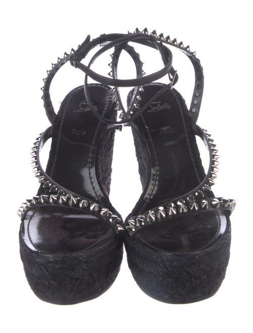 Christian Louboutin Spike Accents Leather Espadrilles