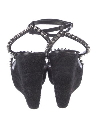 Christian Louboutin Spike Accents Leather Espadrilles