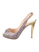 Christian Louboutin Glitter Glitter Accents Slingback Pumps