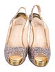 Christian Louboutin Glitter Glitter Accents Slingback Pumps