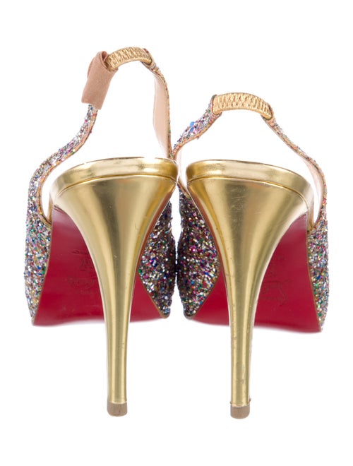 Christian Louboutin Glitter Glitter Accents Slingback Pumps