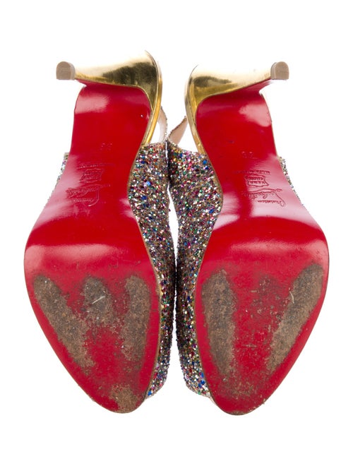 Christian Louboutin Glitter Glitter Accents Slingback Pumps