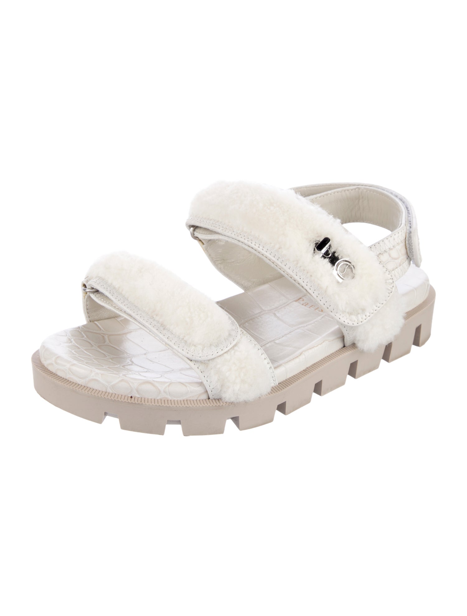 Christian Louboutin Embossed Leather Slingback Sandals