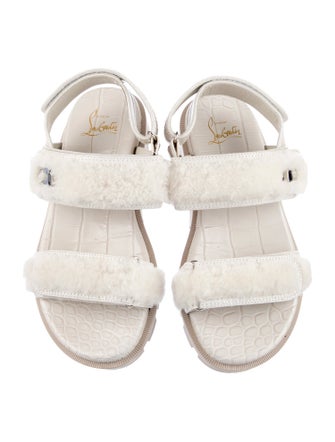 Christian Louboutin Embossed Leather Slingback Sandals