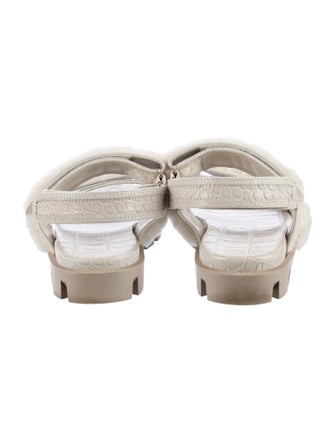 Christian Louboutin Embossed Leather Slingback Sandals