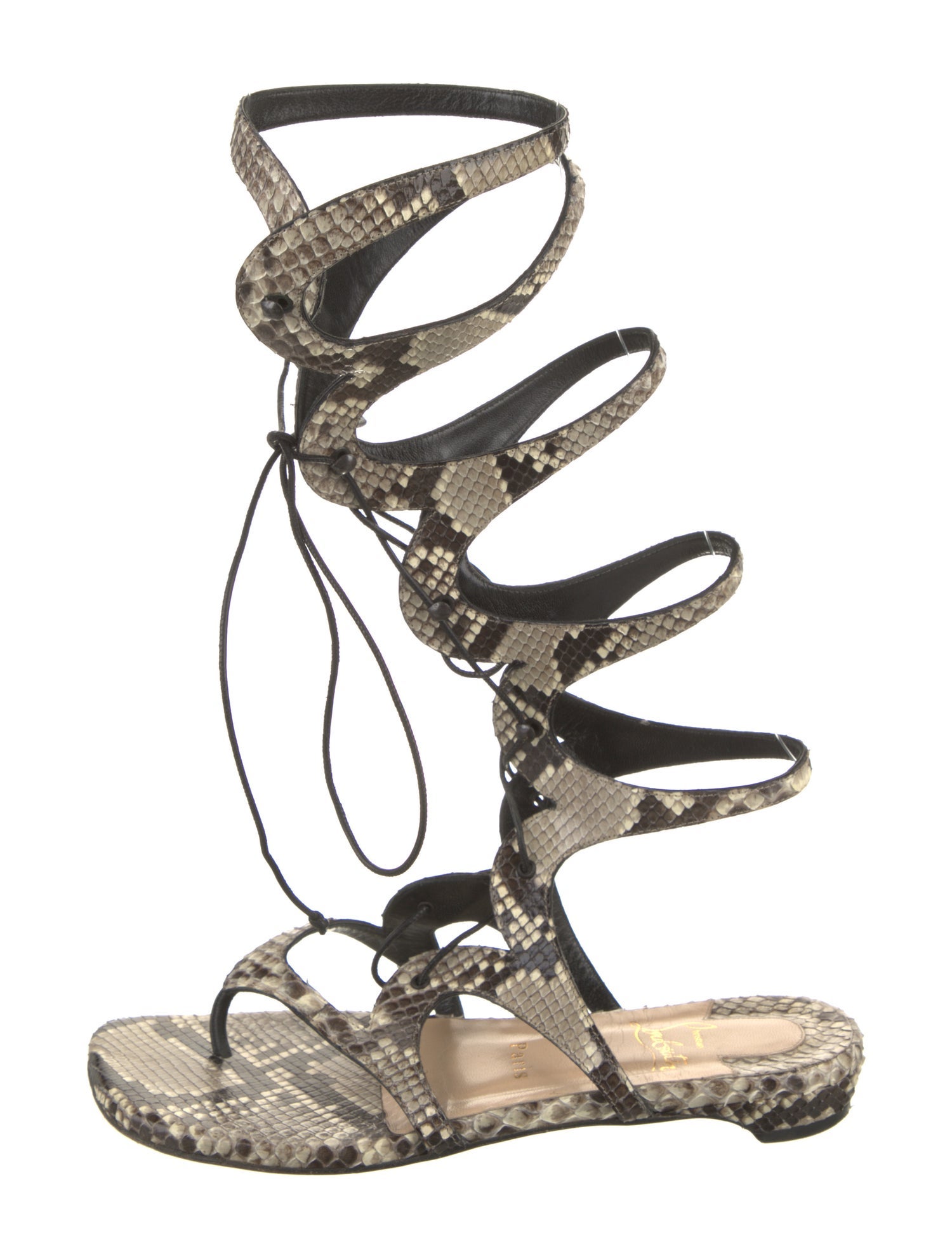 Christian Louboutin Snakeskin Animal Print Gladiator Sandals