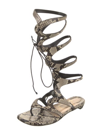 Christian Louboutin Snakeskin Animal Print Gladiator Sandals