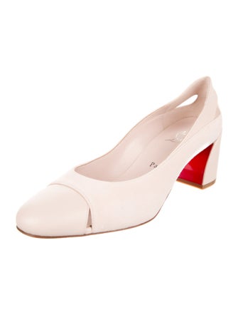 Christian Louboutin Leather Cutout Accent Pumps