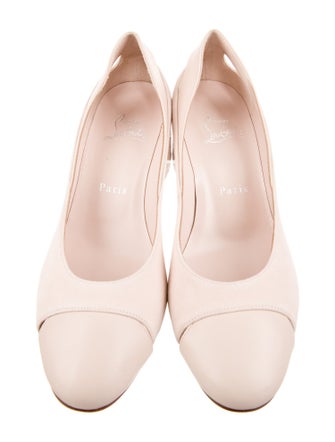 Christian Louboutin Leather Cutout Accent Pumps