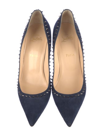 Christian Louboutin Spike Accents Suede Pumps