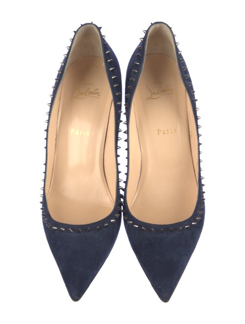 Christian Louboutin Spike Accents Suede Pumps