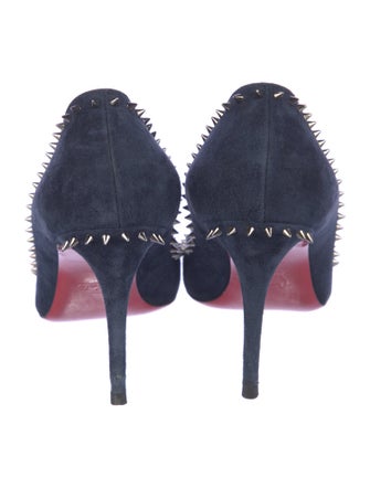 Christian Louboutin Spike Accents Suede Pumps