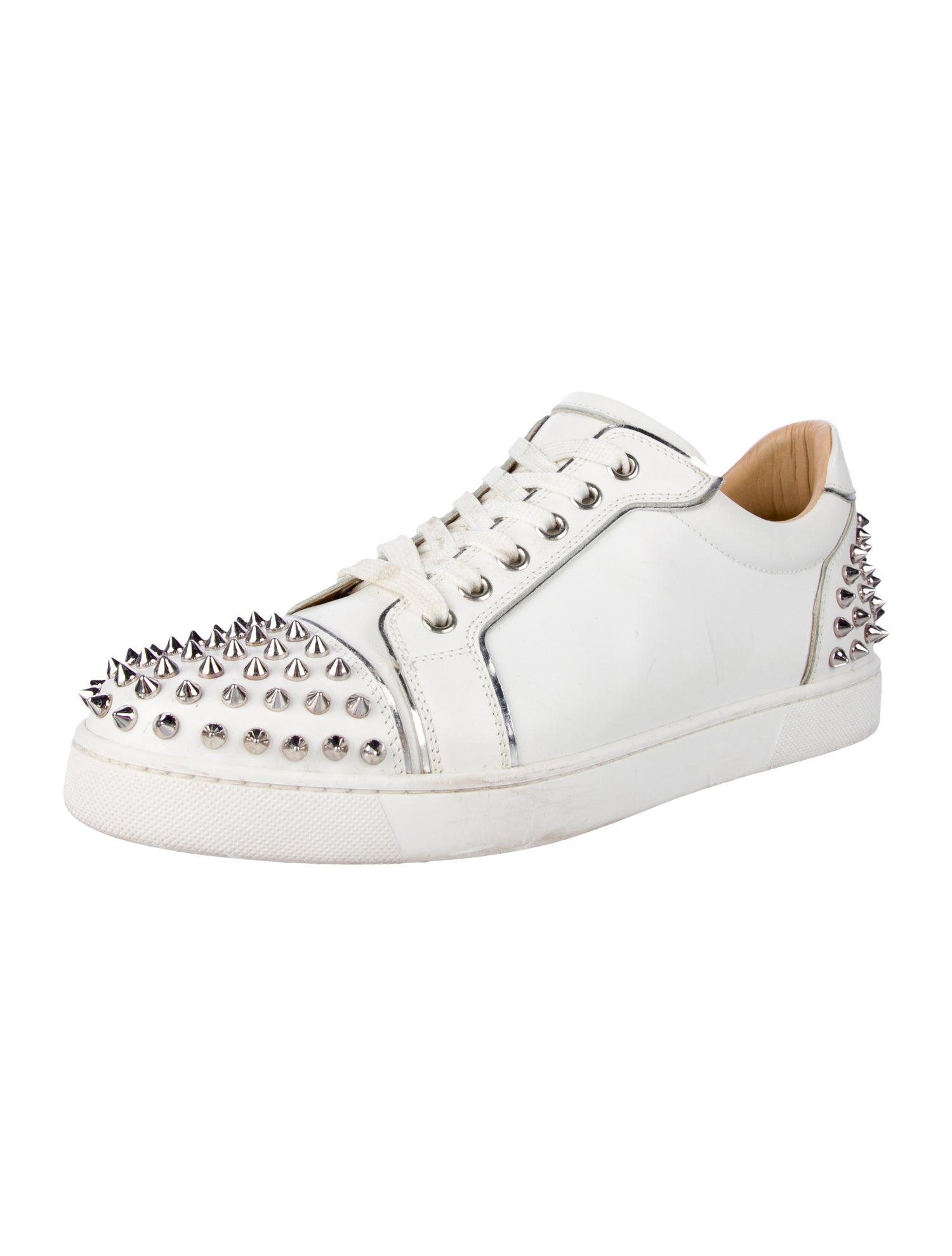 Christian Louboutin Spike Accents Leather Sneakers