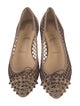 Christian Louboutin Spike Accents Suede Flats