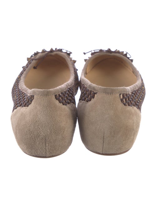 Christian Louboutin Spike Accents Suede Flats