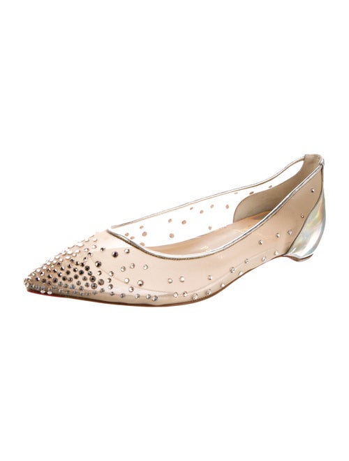 Christian Louboutin Mesh Crystal Embellishments Ballet Flats