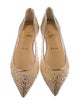 Christian Louboutin Mesh Crystal Embellishments Ballet Flats