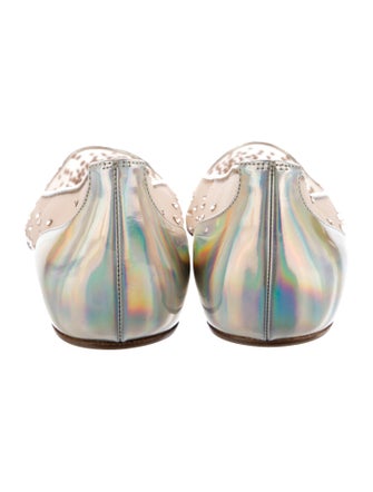 Christian Louboutin Mesh Crystal Embellishments Ballet Flats