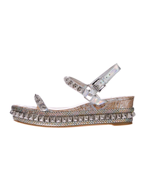 Christian Louboutin Spike Accents Patent Leather Espadrilles