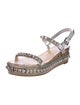 Christian Louboutin Spike Accents Patent Leather Espadrilles