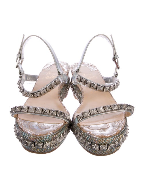 Christian Louboutin Spike Accents Patent Leather Espadrilles