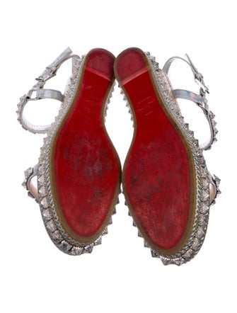 Christian Louboutin Spike Accents Patent Leather Espadrilles