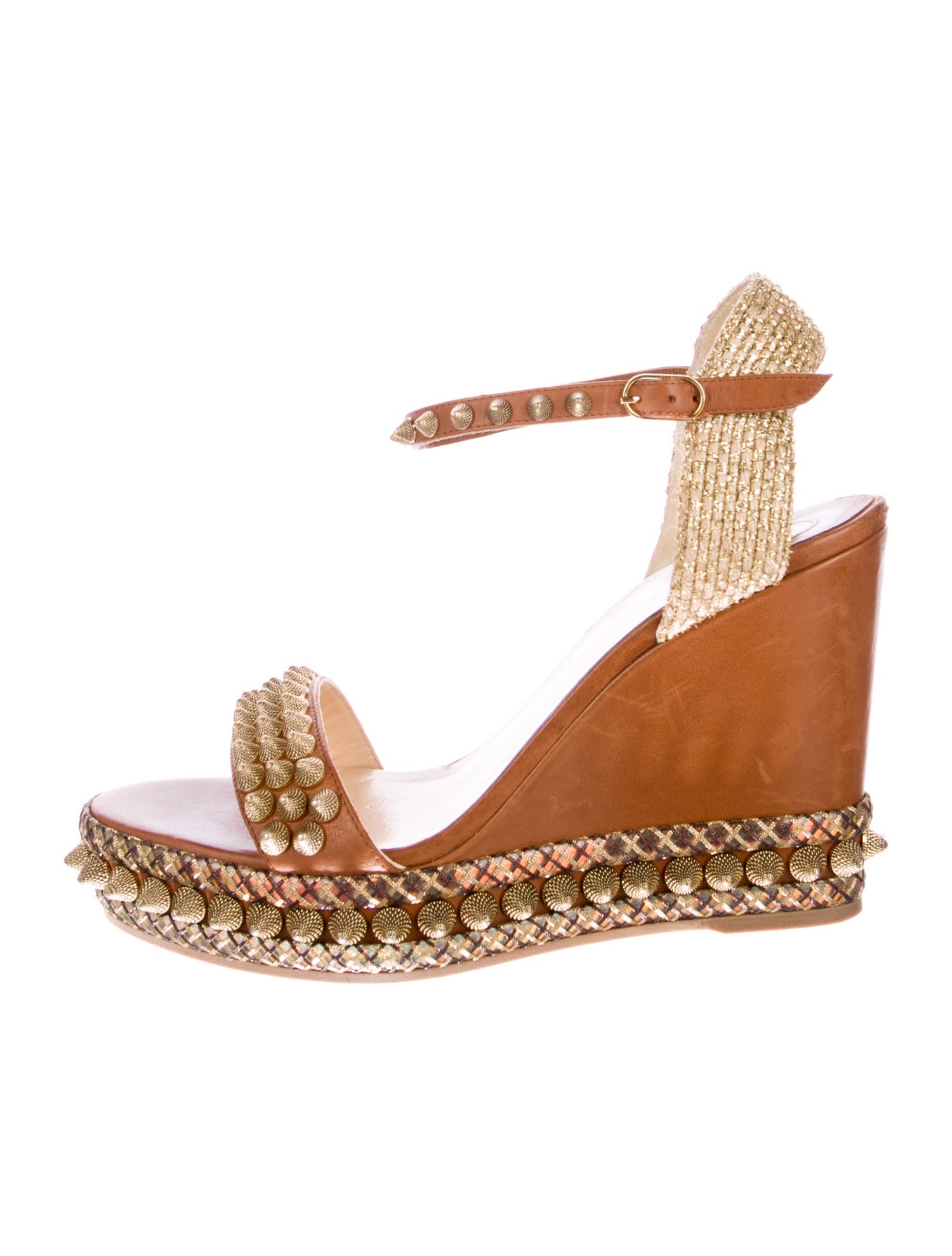 Christian Louboutin Spike Accents Leather Espadrilles