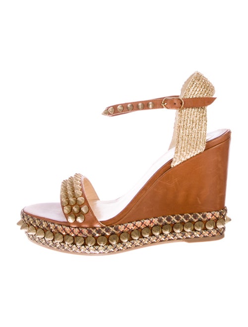 Christian Louboutin Spike Accents Leather Espadrilles