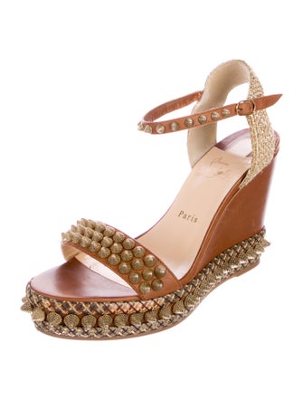 Christian Louboutin Spike Accents Leather Espadrilles