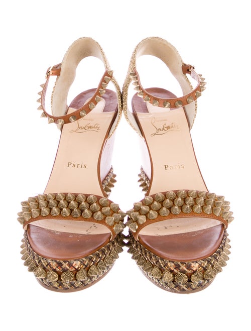 Christian Louboutin Spike Accents Leather Espadrilles