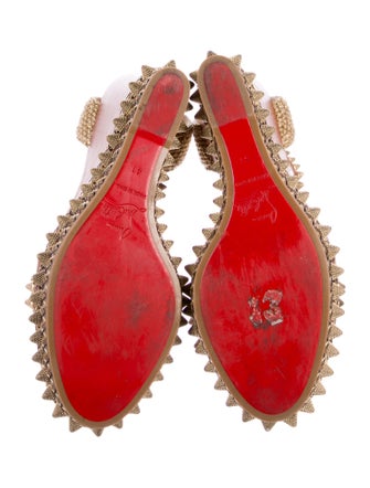 Christian Louboutin Spike Accents Leather Espadrilles
