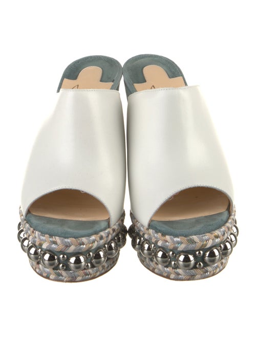 Christian Louboutin Leather Studded Accents Mules