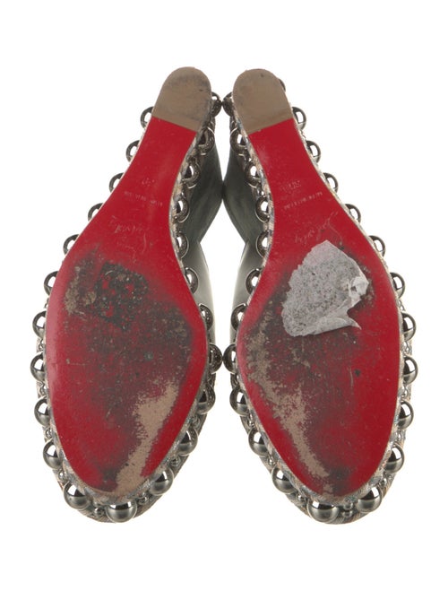 Christian Louboutin Leather Studded Accents Mules