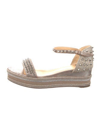 Christian Louboutin Spike Accents Leather Espadrilles