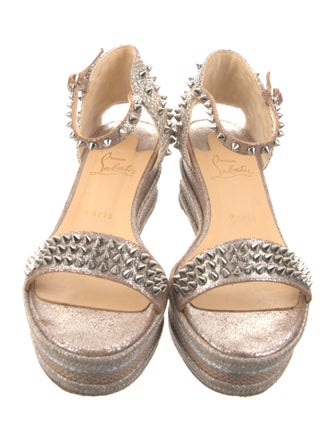Christian Louboutin Spike Accents Leather Espadrilles