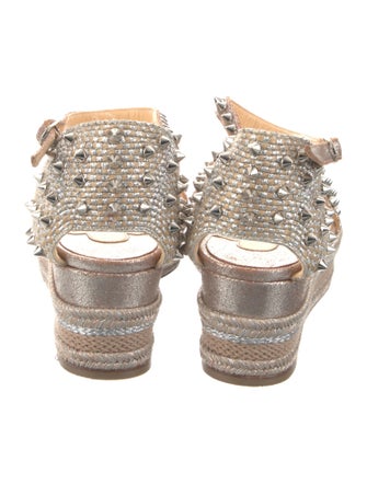 Christian Louboutin Spike Accents Leather Espadrilles