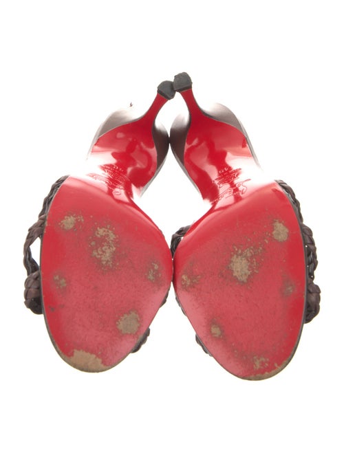 Christian Louboutin Leather Braided Accents Slides