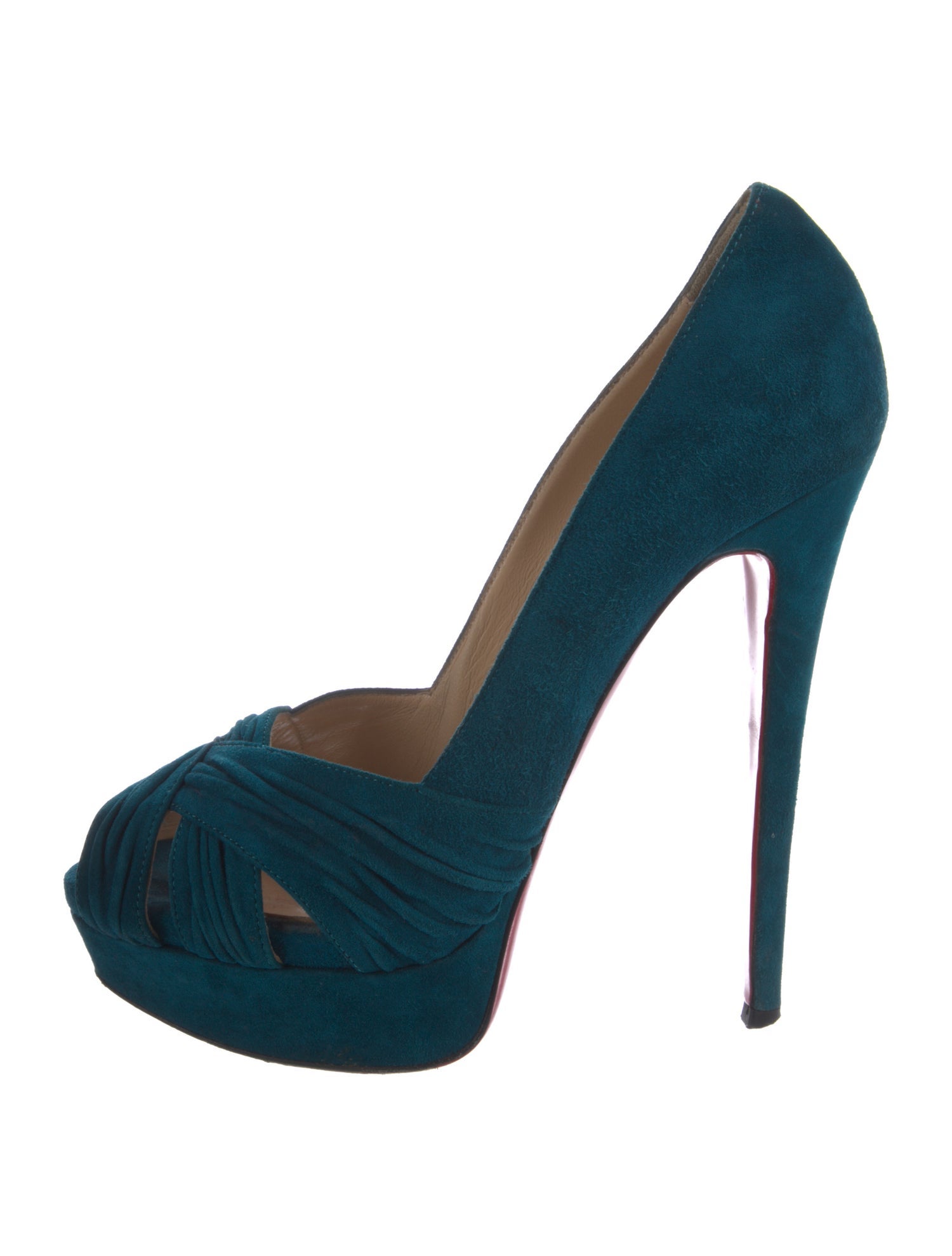 Christian Louboutin Suede Lasercut Accents Pumps