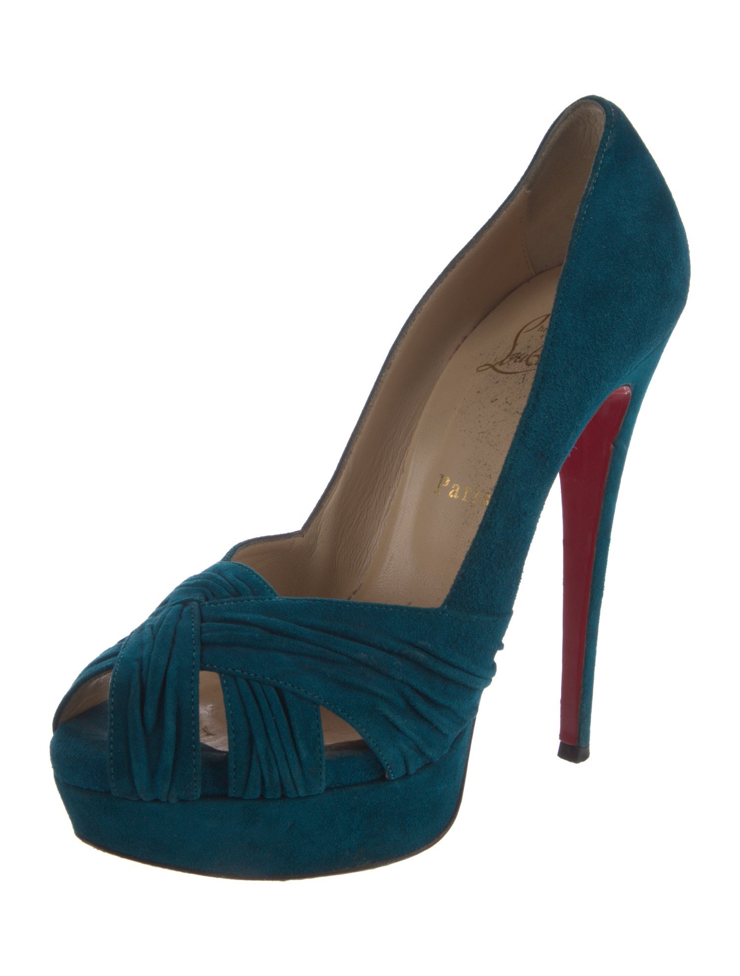 Christian Louboutin Suede Lasercut Accents Pumps