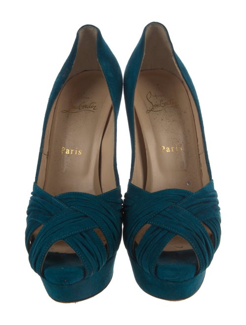 Christian Louboutin Suede Lasercut Accents Pumps