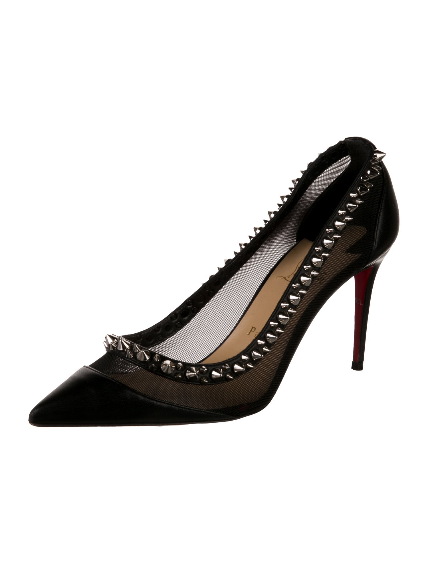 Christian Louboutin Galativi Spikes 85 Nappa Spike Accents Pumps