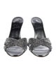 Christian Louboutin Leather Crystal Embellishments Slides
