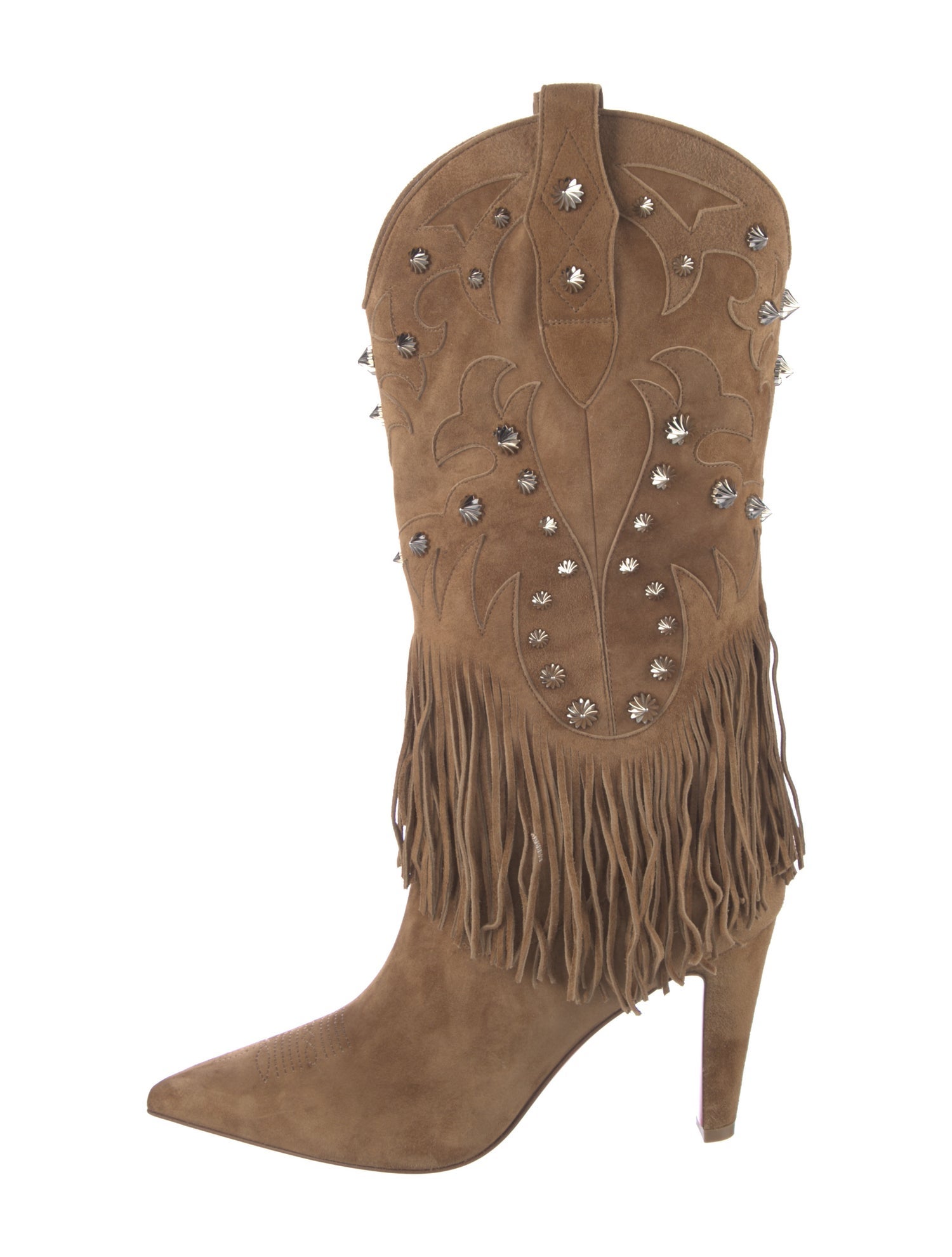Christian Louboutin Suede Studded Accents Western Boots