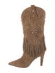 Christian Louboutin Suede Studded Accents Western Boots