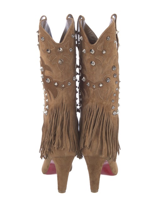 Christian Louboutin Suede Studded Accents Western Boots