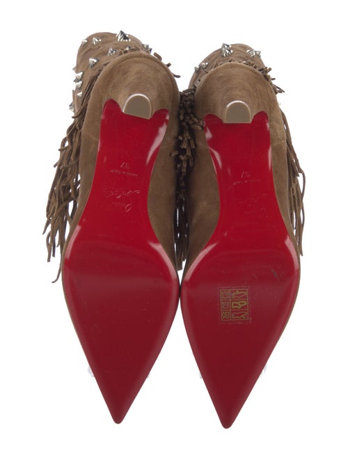 Christian Louboutin Suede Studded Accents Western Boots