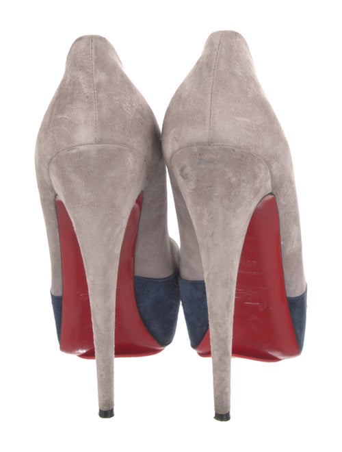 Christian Louboutin Suede Colorblock Pattern Pumps