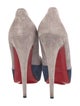Christian Louboutin Suede Colorblock Pattern Pumps