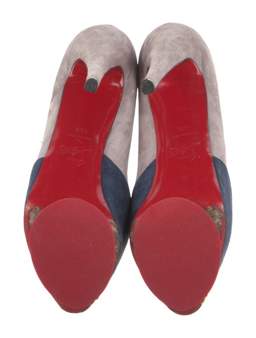 Christian Louboutin Suede Colorblock Pattern Pumps