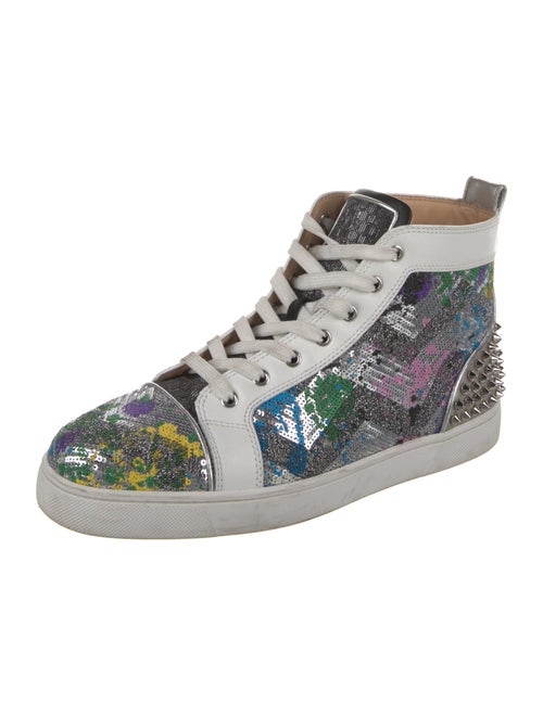 Christian Louboutin Rockstud Spike Sequins Sneakers